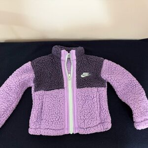 Nike Kids Purple and Black Sherpa Hoodie